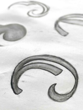 Kohleskizzen zum Clementi Logo 
