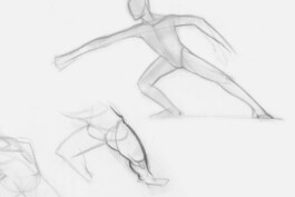 Anatomische Figuren-Skizzen auf der Suche nach der richtigen Pose 