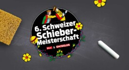 Visual der sechsten «Schweizer Schiebermeisterschaft» von «Blick» und «Swisslos» mit der Illustration der beiden Könige